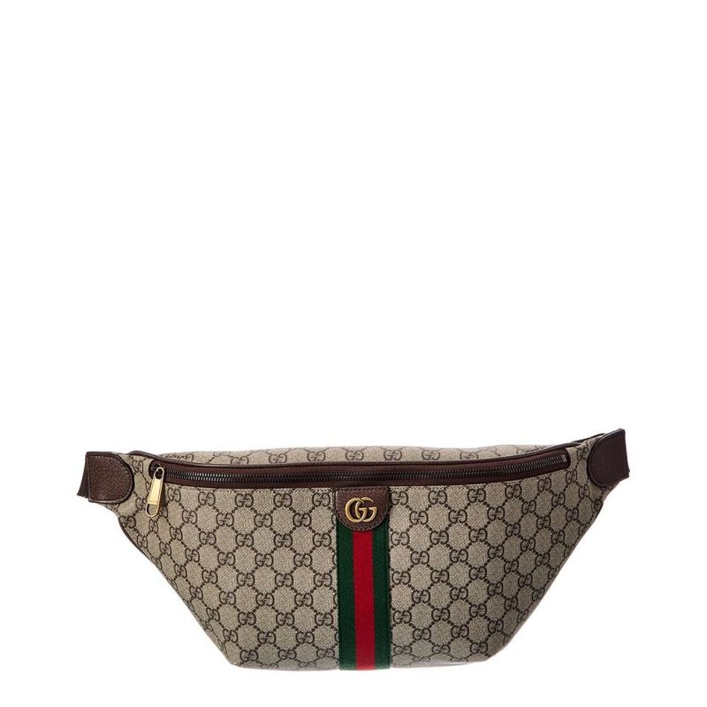 Gucci Gg Supreme Canvas & Leather Belt Bag, Brown